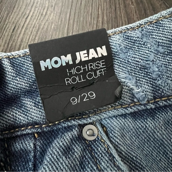 Simple Society NEW Mom Jean Highrise Roll Cuff Button Fly Jeans - Picture 6 of 16